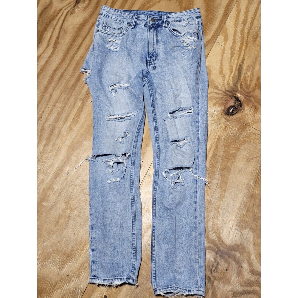 ksubi jeans Adult 29 Lite Blue Distressed Denim Cotton Button Men @h5